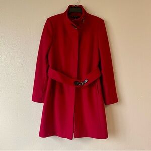 PRESTON & YORK Red Wool Belted Coat | Size 8